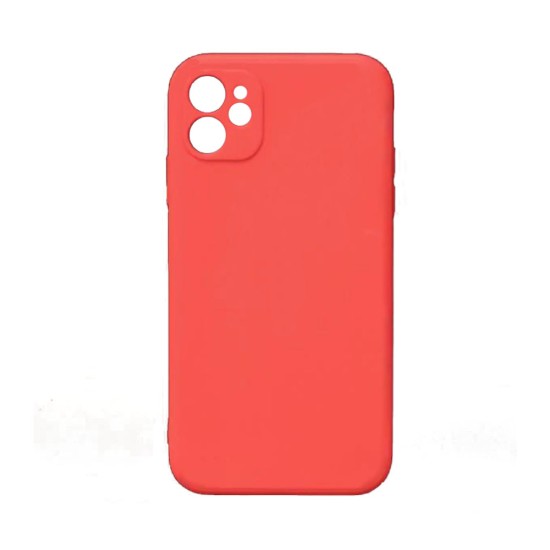 Capa de Silicone com Moldura de Câmera para Apple iPhone 12 Vermelho